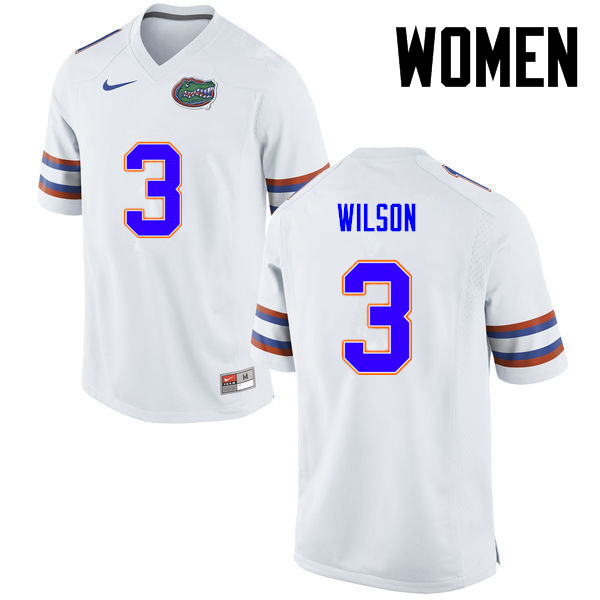 Women Florida Gators #3 Marco Wilson College Football Jerseys-White